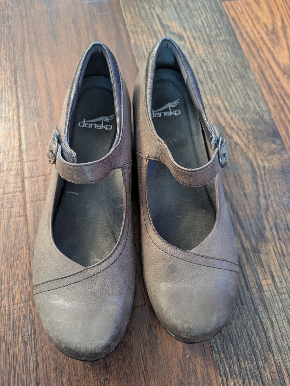 EUC Dansko Womens Leather Fawna  Gray Mary Jane Sz 40 (US 9-9.5)